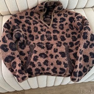 SKIMs leopard quarter zip